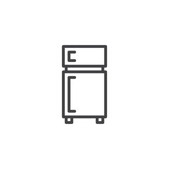 Fridge outline icon. linear style sign for mobile concept and web design. Refrigerator simple line vector icon. Symbol, logo illustration. Pixel perfect vector graphics