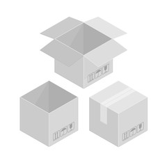 Square cardboard box.