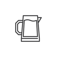 Water jug outline icon. linear style sign for mobile concept and web design. Pitcher simple line vector icon. Symbol, logo illustration. Pixel perfect vector graphics