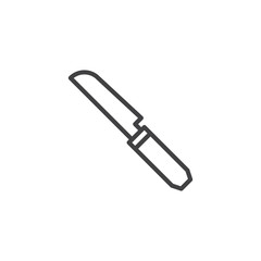 Fototapeta premium Kitchen knife outline icon. linear style sign for mobile concept and web design. Butter knife simple line vector icon. Symbol, logo illustration. Pixel perfect vector graphics