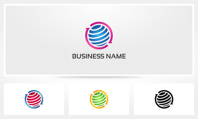 Globe Rotate Circle Logo