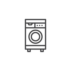 Washing machine outline icon. linear style sign for mobile concept and web design. Washer machine simple line vector icon. Symbol, logo illustration. Pixel perfect vector graphics