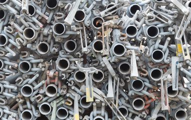 Building site with house under construction - Building materials