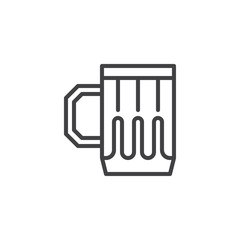 Beer mug outline icon. linear style sign for mobile concept and web design. Beer glass simple line vector icon. Symbol, logo illustration. Pixel perfect vector graphics