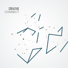 Color connect lines and molecules background