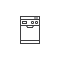 Dishwasher machine outline icon. linear style sign for mobile concept and web design. Household equipment simple line vector icon. Symbol, logo illustration. Pixel perfect vector graphics