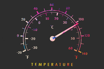 Fototapeta premium Thermometer on black background