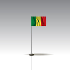 Flag Illustration of the country of SENEGAL. National SENEGAL flag isolated on gray background. SENEGAL Flag Flat Web Mobile Icon. Vector. EPS10