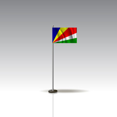 Flag Illustration of the country of SEYCHELLES. National SEYCHELLES flag isolated on gray background. SEYCHELLES Flag Flat Web Mobile Icon. Vector. EPS10