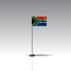 Flag Illustration of the country of SOUTH AFRICA. National SOUTH AFRICAflag isolated on gray background. SOUTH AFRICA Flag Flat Web Mobile Icon. Vector. EPS10