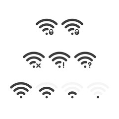 Set of wifi icons.
