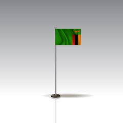 Flag Illustration of the country of ZAMBIA. National ZAMBIA flag isolated on gray background. ZAMBIA Flag Flat Web Mobile Icon. Vector. EPS10