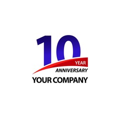 10 Year Anniversary Vector Template Design Illustration