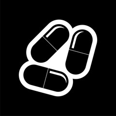 Pills icon, Medicine Pills on dark background