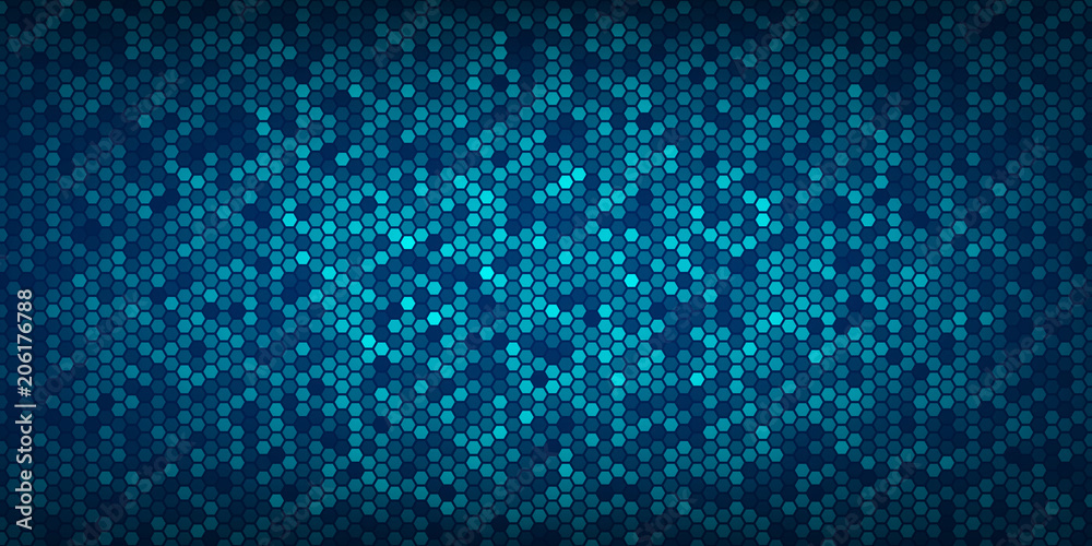 Wall mural abstract blue hexagons pattern and texture background for design.vector illustration eps 10