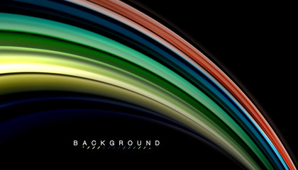 Fluid mixing colors, vector wave abstract background