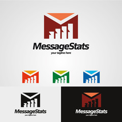 Message Stats Logo Designs Template