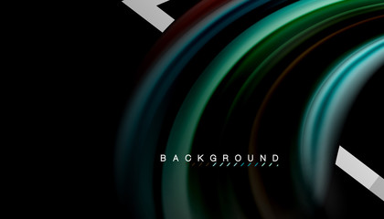 Liquid fluid colors holographic design with metallic style line shape