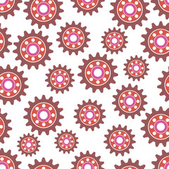 Seamless gear pattern. Vector illustration