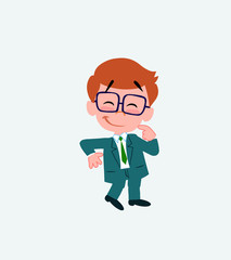Businessman with glasses with funny expression. 
