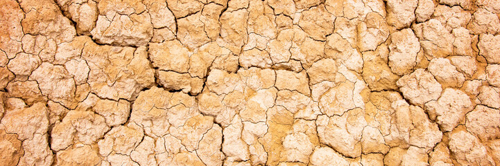 Dry cracked earth background, clay desert texture