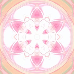 Magic Indian mandala. Artistic oriental round. Pink pastel watercolor fractal art. Oil painting style. Background template for design products decoration. Creative print for canvas, textile or fabric.
