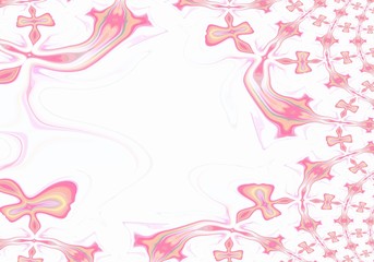 Fototapeta na wymiar Pink pastel watercolor fractal art. Oil painting style. Abstract digital artistic pattern. Background template for design products decoration. Creative print for canvas, textile or fabric.