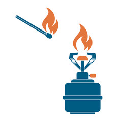 Camping stove icon vector