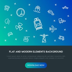 transports, industry outline vector icons and elements background concept on gradient background.Multipurpose use on websites, presentations, brochures and more