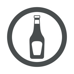 Icono plano botella de ketchup de cristal en circulo gris