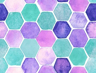 Behang Hexagon Zeshoek patroon