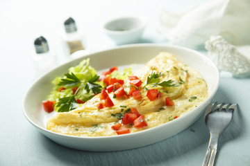 Omelette with herbs and vegetables