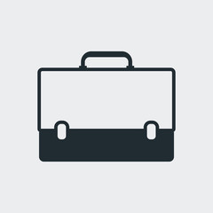 Icono plano cartera de mano en fondo gris