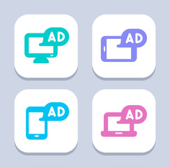 Ads On Devices - LED Icons . A set of professional, pixel-perfect icons.