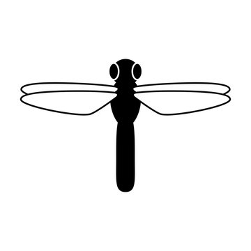 Icono plano libelula en color negro