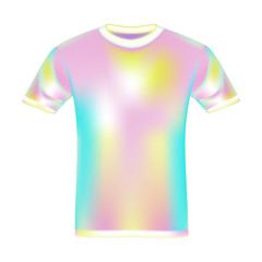 White t-shirt with rainbow color