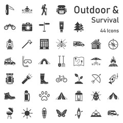 Outdoor Survival Iconset - obrazy, fototapety, plakaty