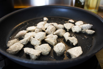 Making food in a kitchen 