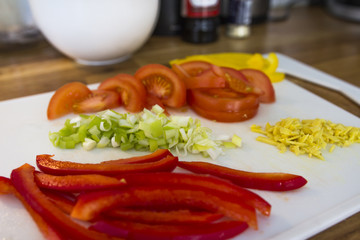 Making food in a kitchen 