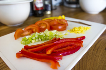 Making food in a kitchen 