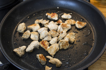 Making food in a kitchen 