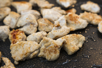 Making food in a kitchen 