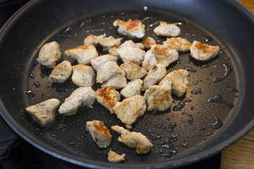 Making food in a kitchen 