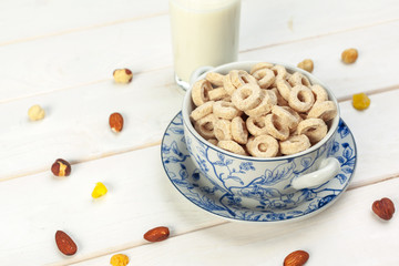 Delicious Healthy breakfast. Grain Cereal rings