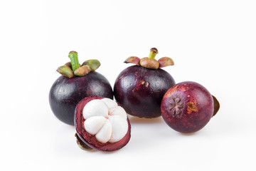 Mangosteens Queen of fruits,mangosteen  on white background