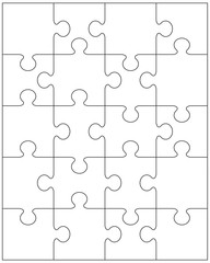 Fototapeta premium Illustration of separate parts of white puzzle