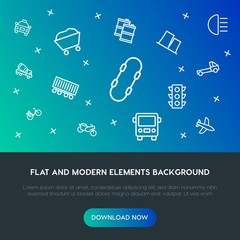 transports, industry outline vector icons and elements background concept on gradient background.Multipurpose use on websites, presentations, brochures and more