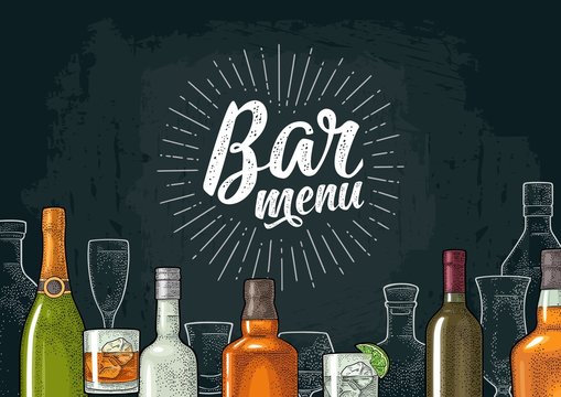 Template for Bar menu alcohol drink.