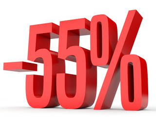 Minus fifty five percent. Discount 55 %.