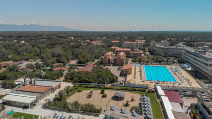 Aerial view of Tirrenia oceanfront near Pisa, Tuscany